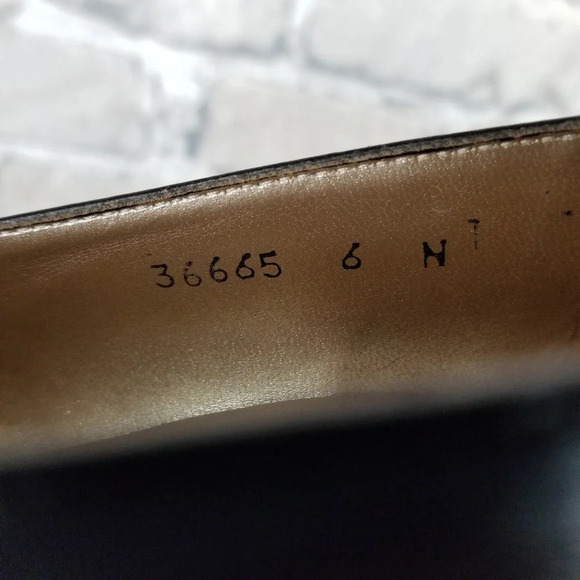 Vintage Patent Leather Pumps Sz 6 Chunky Square Heel Arnold Churgin - Picture 7 of 8